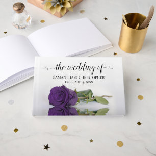 Livre D'or Élégant Mariage Rose royal violet long empilé
