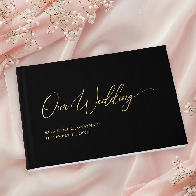 Livre D'or Élégant minimal Notre Mariage Gold Foil (Créateur téléchargé)
