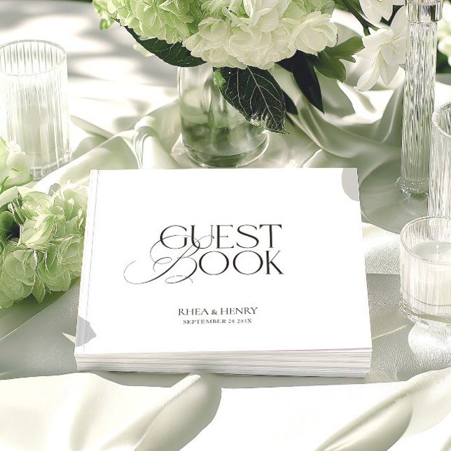 Livre D'or Elegant Minimalist Black & White Wedding  (Elegant Minimalist Black & White Wedding Guest Book)
