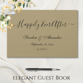 Livre D'or Élégant minimaliste moderne Mariage en bronze doré