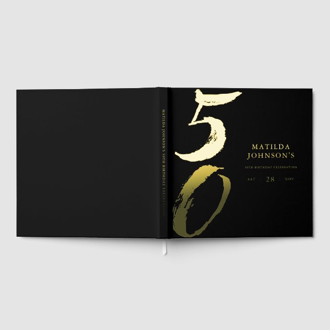 Livre D'or Elegant Modern Typography 50th Birthday  (Complet)