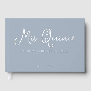 Livre D'or Elégant moderne Dusty Blue Photo Quinceañera