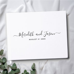 Livre D'or Élégant Moderne Minimale Calligraphie Mariage phot