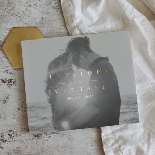 Livre D'or Élégant Monogramme d'huile d'or simple Mariage pho