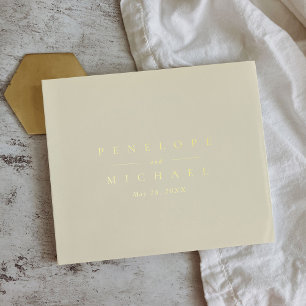 Livre D'or Élégant monogramme feuille d'or Mariage Côte d'Ama