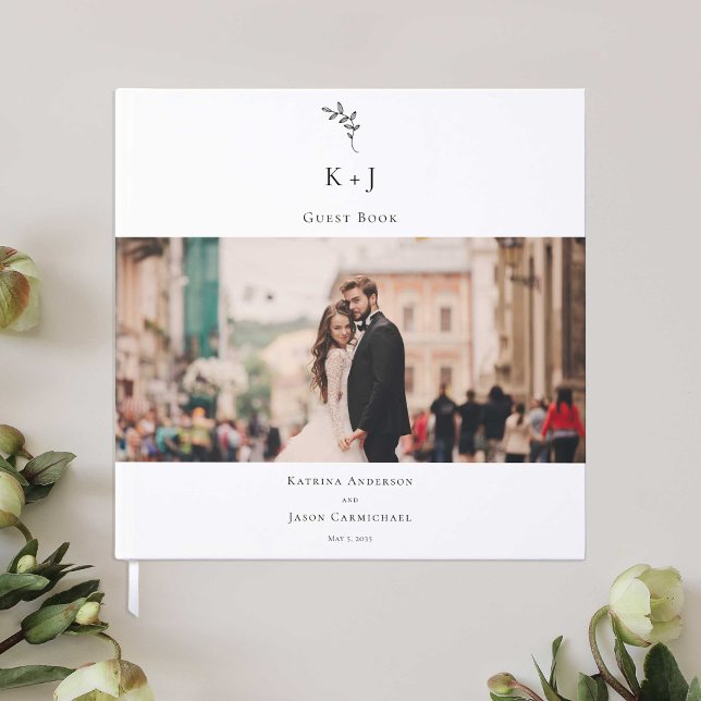 Livre D'or Élégant Monogramme Mariage photo minimal Élégant (Créateur téléchargé)