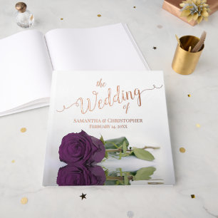 Livre D'or Élégant Plum violet Rose Grand Mariage