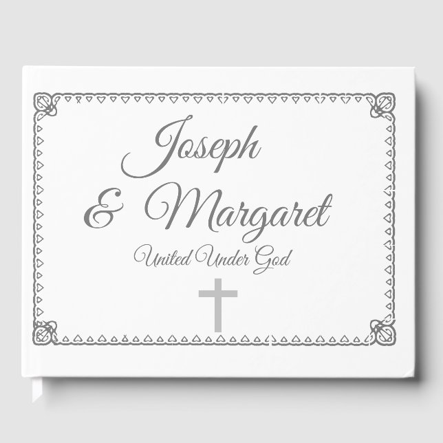 Livre d'or élégant pour mariage catholique (Recto)