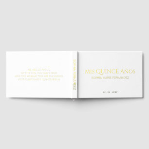 Livre D'or Élégant Quinceañera d'or blanc moderne