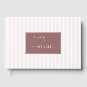 Livre D'or Élégant Rayé de Rose Minimaliste