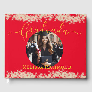 Livre D'or Elégant Rouge Photo Espagnol Signature Graduée