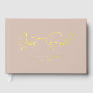 Livre D'or Élégant, Script Gold-Foil Mariage