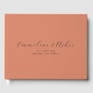Livre D'or Élégant script Serif Custom Terracotta Mariage