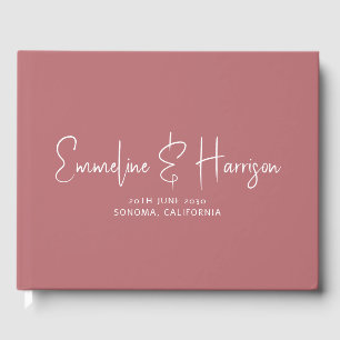 Livre D'or Élégant Serif Script personnalisé Dusty Rose Maria