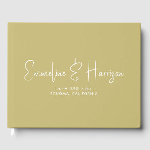 Livre D'or Élégant Serif Script personnalisé Moss Mariage ver