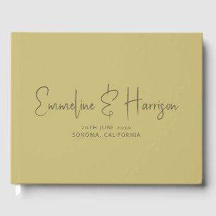 Livre D'or Élégant Serif Script personnalisé Moss Mariage ver