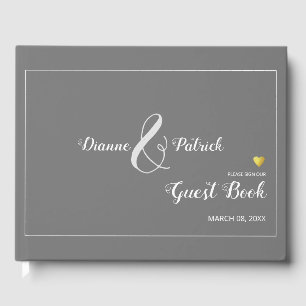 Livre D'or élégant signe gris notre mariage