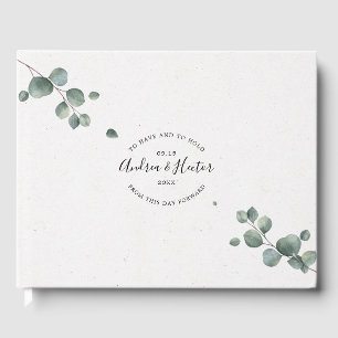 Livre D'or Élégant simple Eucalyptus Mariage classique