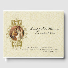 Livre D'or Élégant simple Mariage catholique traditionnel