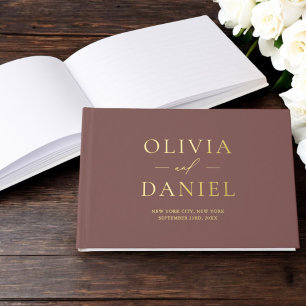 Livre D'or Élégant Terracotta Or Moderne Minimaliste