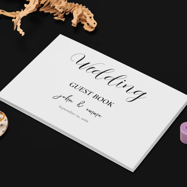 Livre D'or Elégant thème Mariage noir et blanc (Wedding guest book in a simple gentle theme)