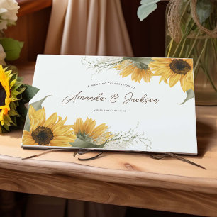 Livre D'or Élégant tournesol rustique, Mariage de automne