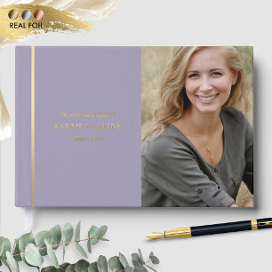 Livre D'or Élégant Véritable Huile, En Mémoire Amoureuse Purp