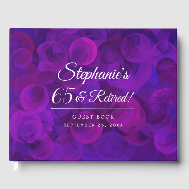 Livre D'or Élégant Violet 65 & Retraite (Recto)