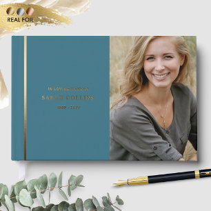 Livre D'or Élégant vrai huile, dans la mémoire d'amour Turquo