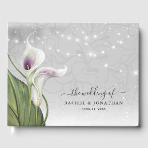 Livre D'or Elégante aquarelle blanche et violette Calla Lily