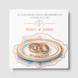 Livre D'or Elégante aquarelle Golden Rose Mariage Cercles