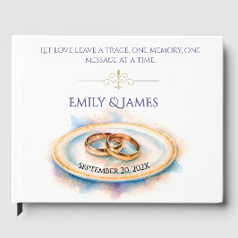 Livre D'or Elégante aquarelle Golden Rose Mariage Cercles
