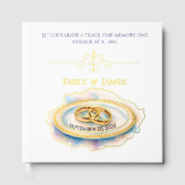 Livre D'or Elégante aquarelle Golden Rose Mariage Cercles