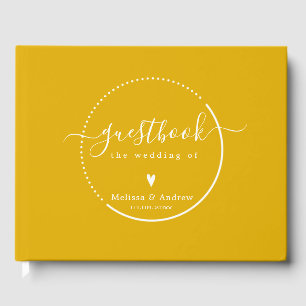 Livre D'or Élégante calligraphie - Mariage jaune moutarde