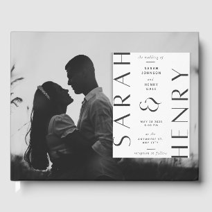 Livre D'or Elégante et moderne Photo Black & White Mariage Gu