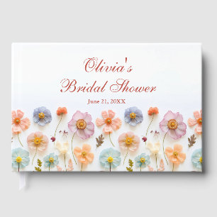 Livre D'or Élégante Fête de Mariage Bohème Rose Pâle Fleur Sa