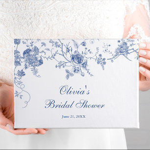 Livre D'or Elégante Fête des mariées Florale Bleue Victorienn