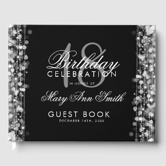 Livre D'or Élégante fête du 18e anniversaire étincelle l'arge