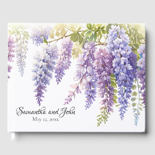 Livre D'or Elégante glycine d'aquarelle violette florale