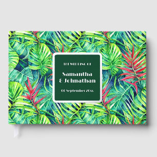 Livre D'or Élégante Jungle verdure feuille tropicale feuille