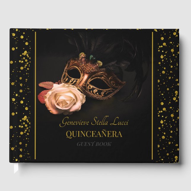 Livre D'or Elégante mascarade et Rose blanche (Recto)