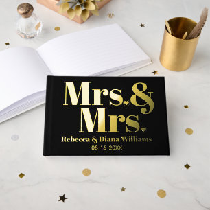 Livre D'or Élégante Mme et Mme lesbienne mariage noire