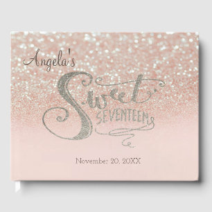 Livre D'or Elégante Parties scintillant Bokeh Ombre, Sweet 17