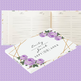 Livre D'or Elégante Parties scintillant or Geo Purple Floral 