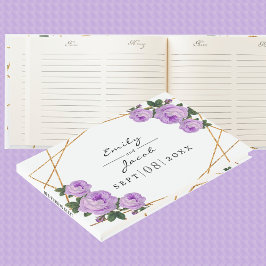Livre D'or Elégante Parties scintillant or Geo Purple Floral 