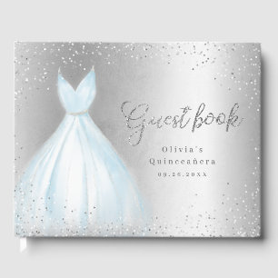 Livre D'or Elégante parties scintillant robe bleu argent quin