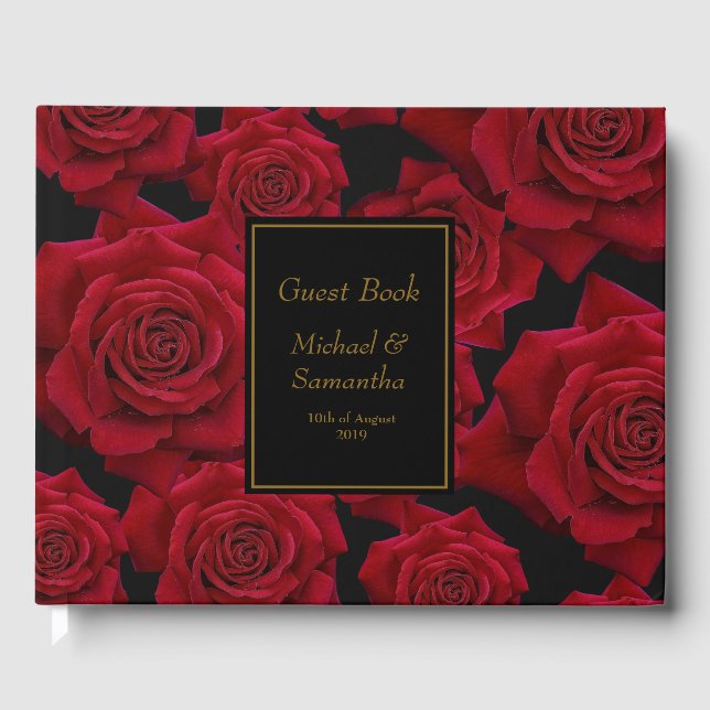 Livre D'or Élégante Rose rouge - Mariage (Recto)