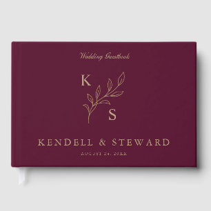 Livre D'or Élégante verdure Floral Mariage Logo Monogramme