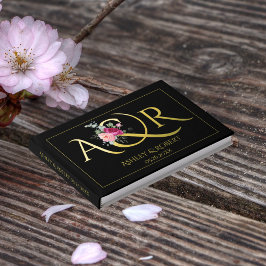Livre D'or Élégants initiales et roses roses roses mariage fe