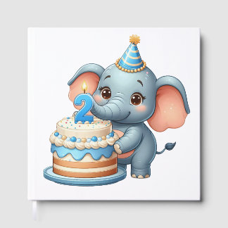 Livre D'or Éléphant Mignon 2ème Anniversaire